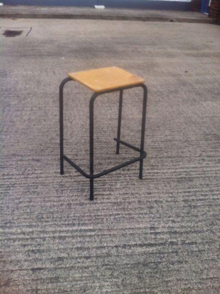 42 Stools with wooden/plastic seats