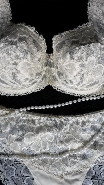 Vanilla & Silver Plunge bra set NEW!