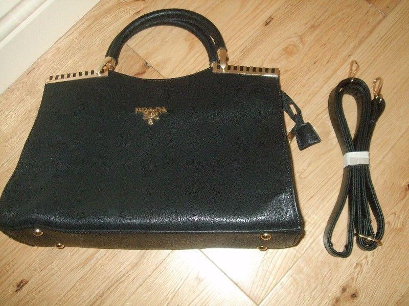 Black faux Prada handbag