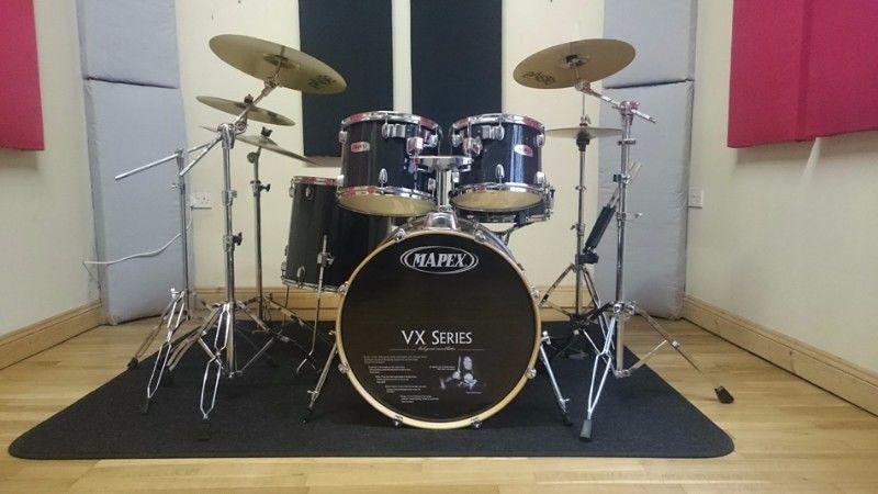 Mapex VX Series 5 Piece Drum Kit - Complete Set Up with Sabian & Paiste Cymbals and Hardware