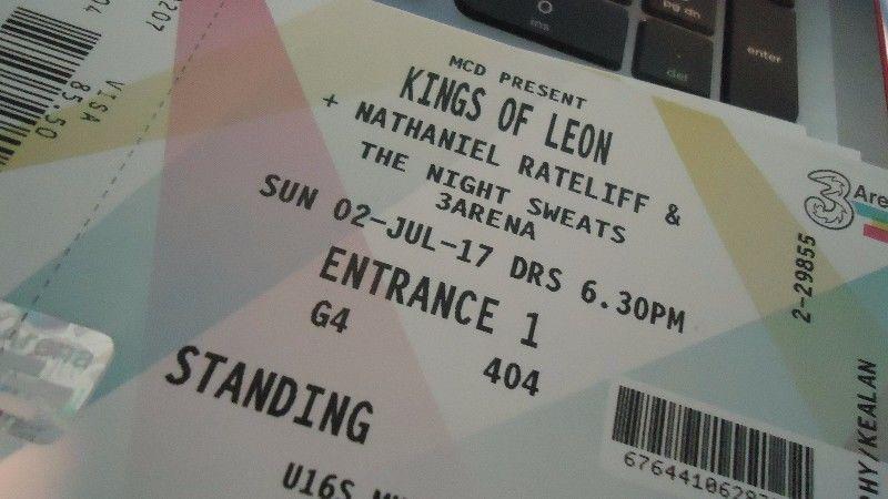 kings of leon tickets, sunday 02/july/2017 standing for the three arena