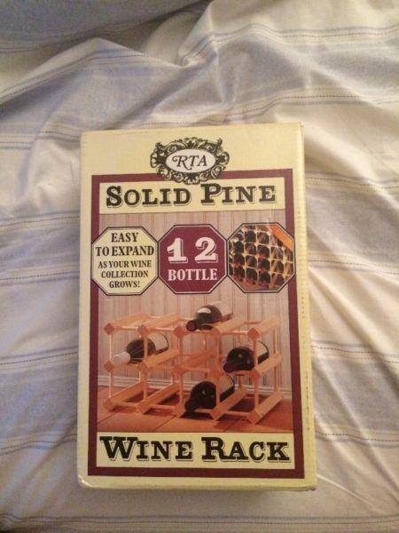 Solid Pine 12 Bottle Wine Rack for Sale