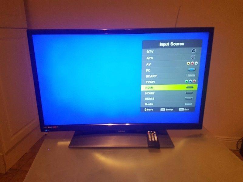 Clean 32'' Akai LED TV Full Hd /Saorview /Usb