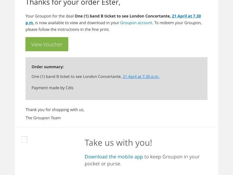 LONDON CONCERTANTE TICKET ST PATRICK