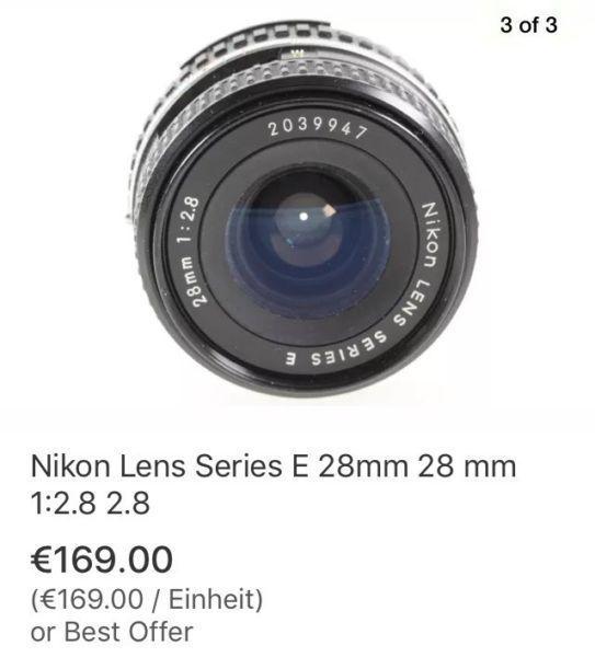 Nikon lens series e