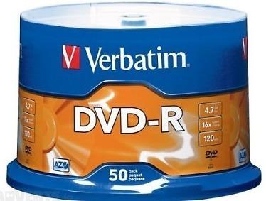 Verbatim 16X DVD-R 4.7GB Cakebox - 50 Pack