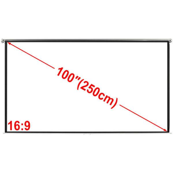 Manual Projection Screen 200 x 153 cm Mat White 4:3 Wall Ceiling Mount(SKU240717)