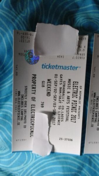 2 x Hard Copy Electric Picnic Tickets for Sale