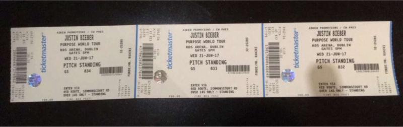 Justin Bieber standing tickets for RDS