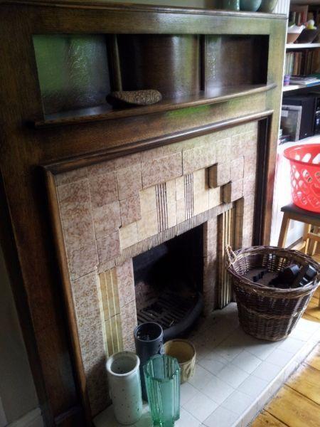 1930s wood fire surround