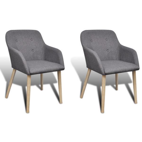 2 pcs Fabric Dining Chair Set with Oak Legs(SKU241766)