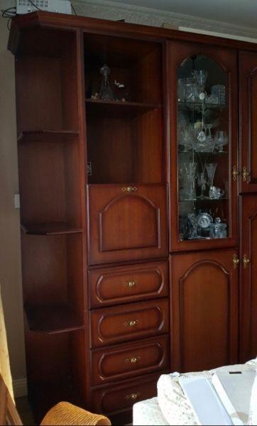Mahogany cabinet with hanging compartment & drinks unit