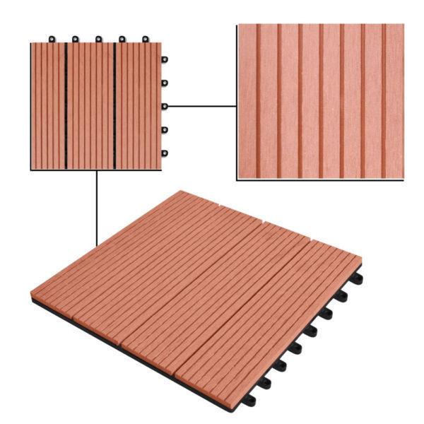 WPC Tiles 30x30cm 11pcs 1m2 Brown(SKU40825)
