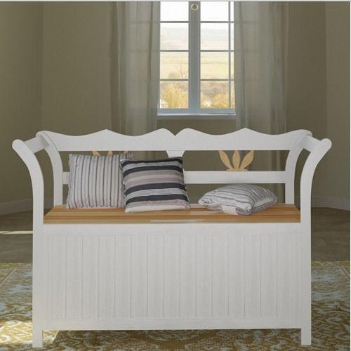 Bench white Cabinet Storage Home Chair(SKU60765)
