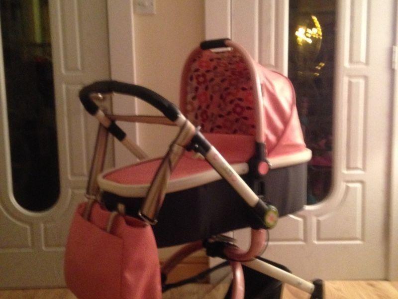 Pink leather cosatto travel system