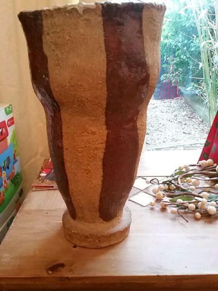Hand crafted heavy stone vase