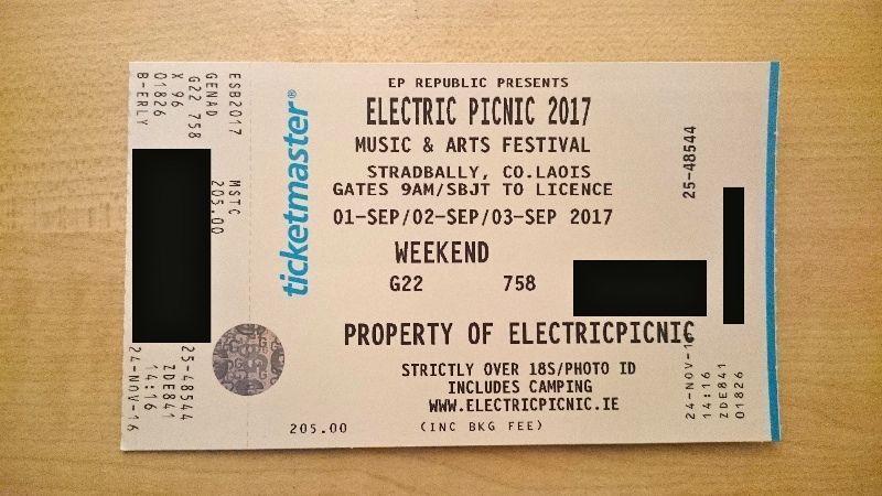 Electric Picnic Hard Copy Ticket