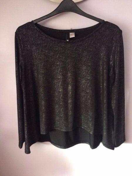 Size M H&M Sparkly full sleeve party top