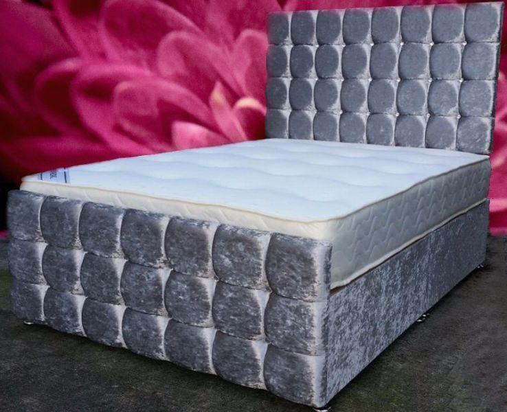stunning silver crushed silver beds & diamonds