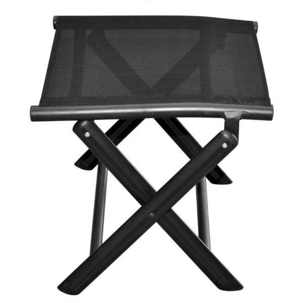 vidaXL Folding Footstool Aluminium 41x49.5x38 cm Black(SKU41742)
