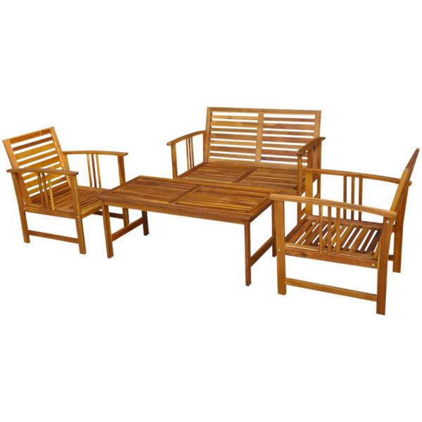 vidaXL Four Piece Garden Furniture Set Acacia Wood(SKU41804)