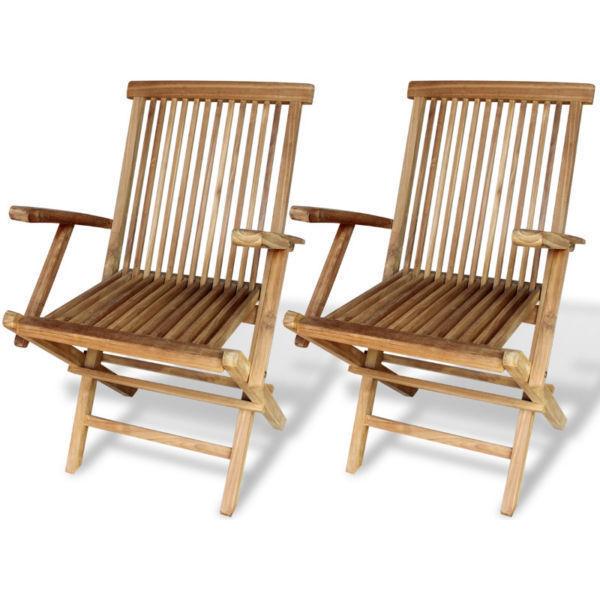 vidaXL Teak Garden Chairs 2 pcs 55x60x89 cm(SKU41999)