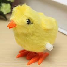 Children kid yellow fuzzy chick educational funny wind up toy