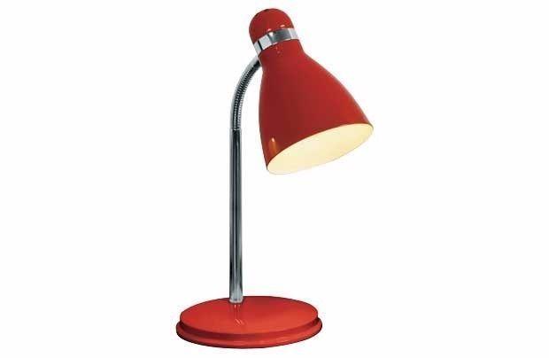 Desk Lamp WITH ENERGY SAVING BULB - Red - Great Condition!