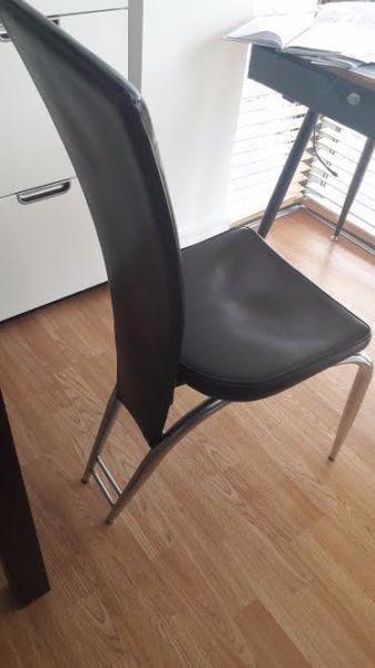 Beautiful high back leather dining chairs x6