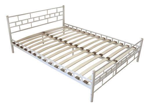 Metal Bed 140 x 200 cm White Block(SKU60691)