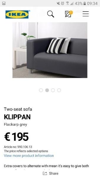 2 seat couch/sofa