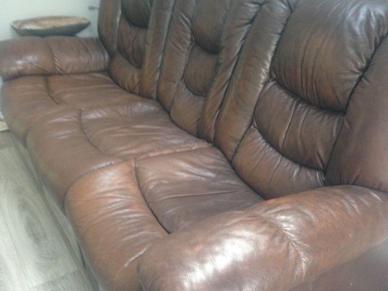 Leather 3 seater recliner