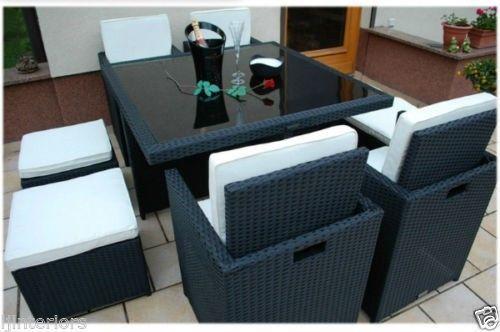 Rattan garden furniture cube set