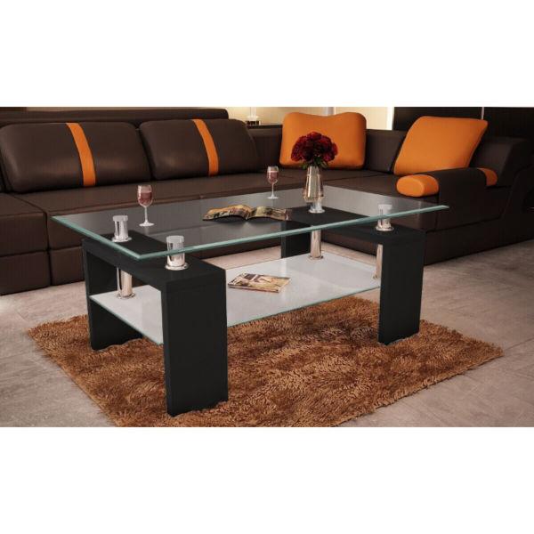 High Gloss Coffee Table MDF Frame Black(SKU60781)