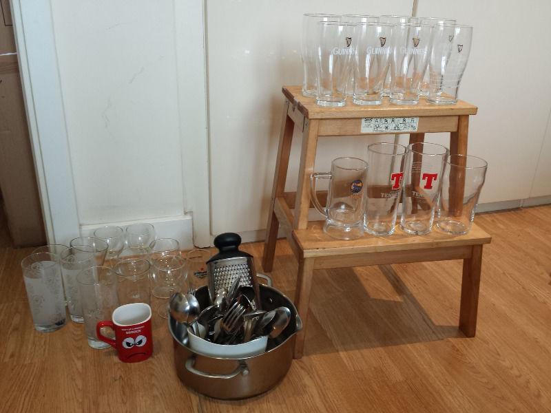 LOADS of glasses, plates and other kitchenware to give away for free
