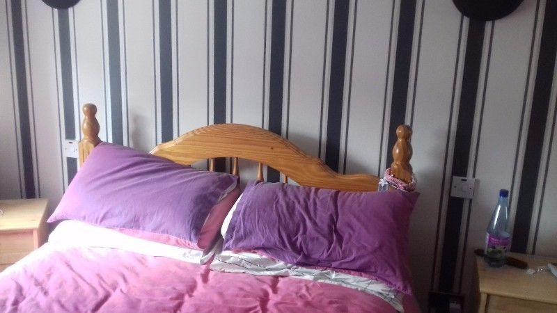 Pine double bed