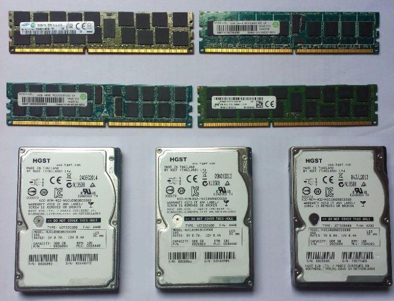 Server Memory RAM (2/4/8/16GB) and HDD's 300GB / 600GB Hard drive 2.5