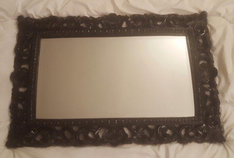 Wooden Framed Mirror In New Condition Heavy & Real Wood