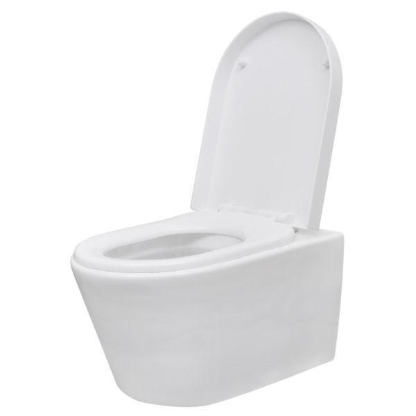 Wall Hung Ceramic Toilet WC Bathroom White with Concealed Cistern(SKU272468)