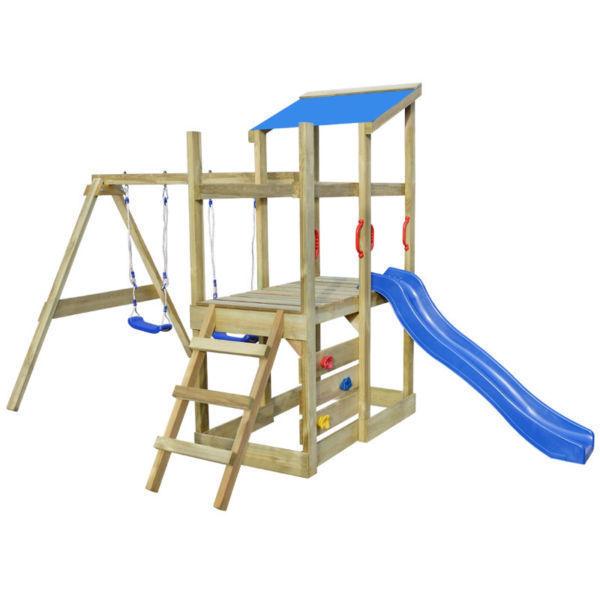 vidaXL Playhouse Set with Ladder, Slide and Swings 400x226x235 cm Wood(SKU272473)