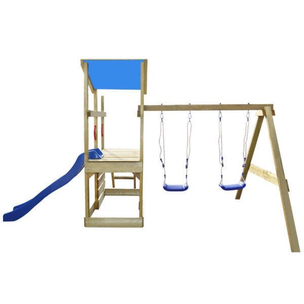 vidaXL Playhouse Set with Ladder, Slide and Swings 400x226x235 cm Wood(SKU272473)