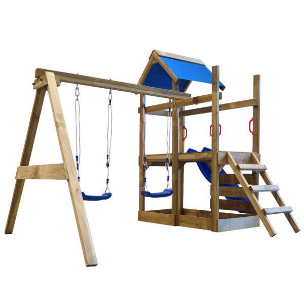 vidaXL Playhouse Set with Ladder, Slide and Swings 400x226x245 cm Wood(SKU273729)