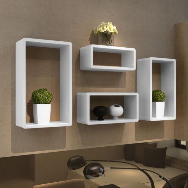 Shelving :Cuboid shelf set of 4 White(SKU240345)
