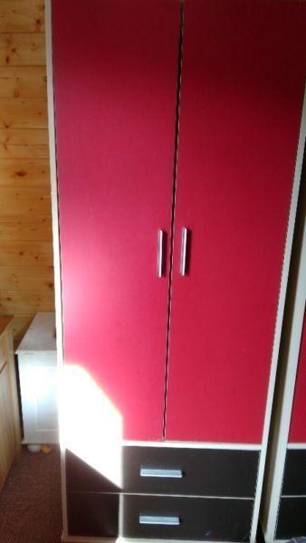2 kids wardrobes and chest of drawers