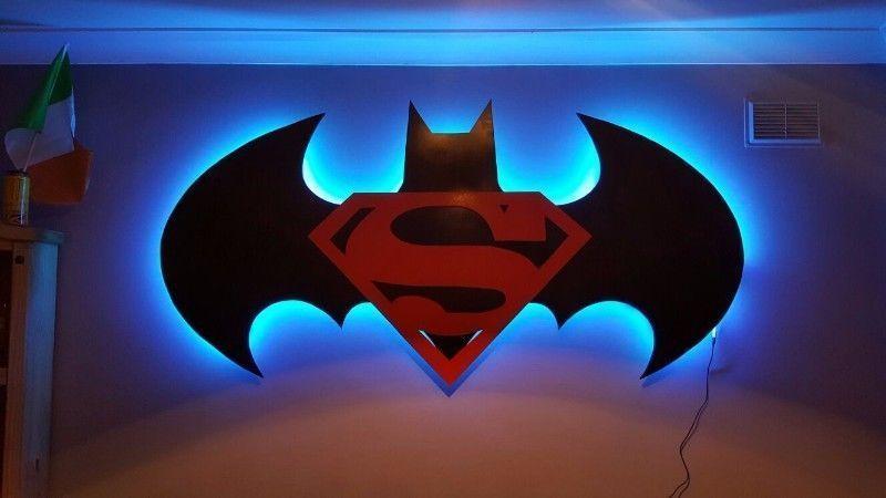 Illuminated LED Batman Vs Superman Wall Decor