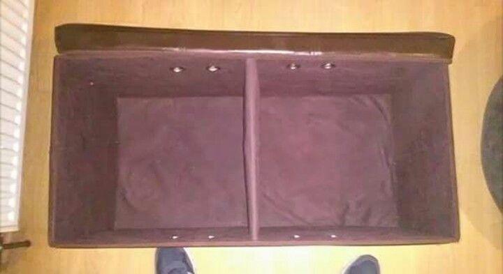 Brown leather storage box