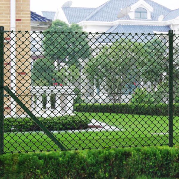 Chain Fence 1.25 x 15 m Green with Posts & All Hardware(SKU140354)