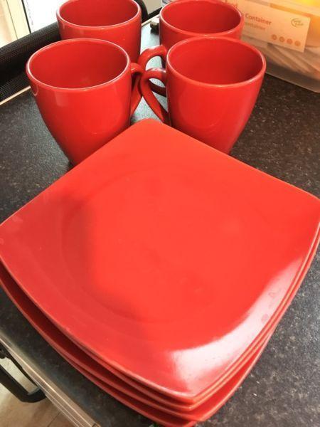 Red table set