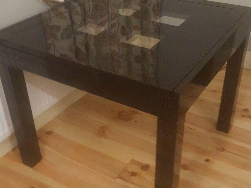 Glass Table Black Foldable Nearly New Condition
