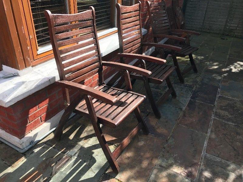 6 Wooden Foldable Garden Chairs - free to take away